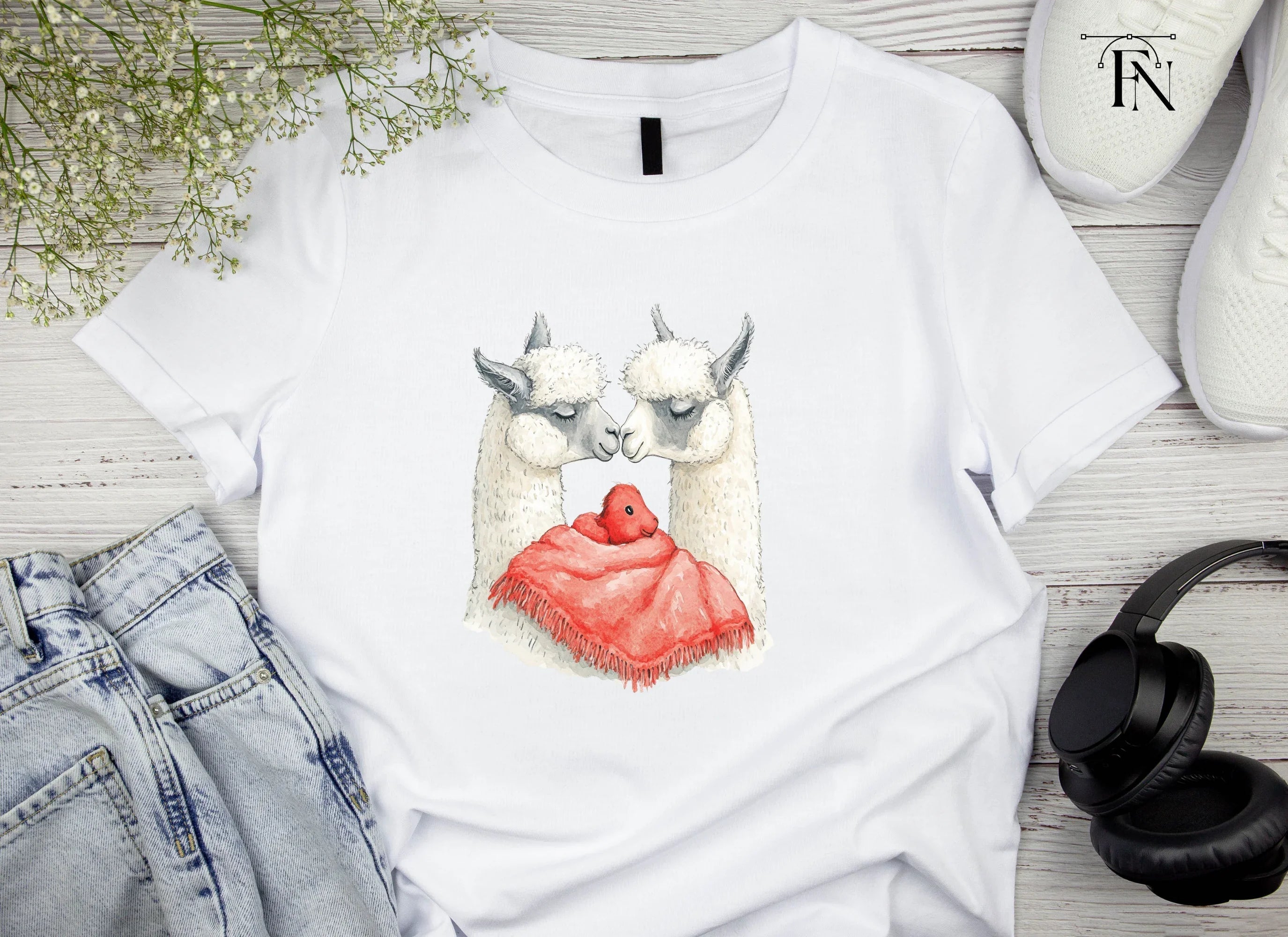 Alpaca Family with Baby Clipart Bundle