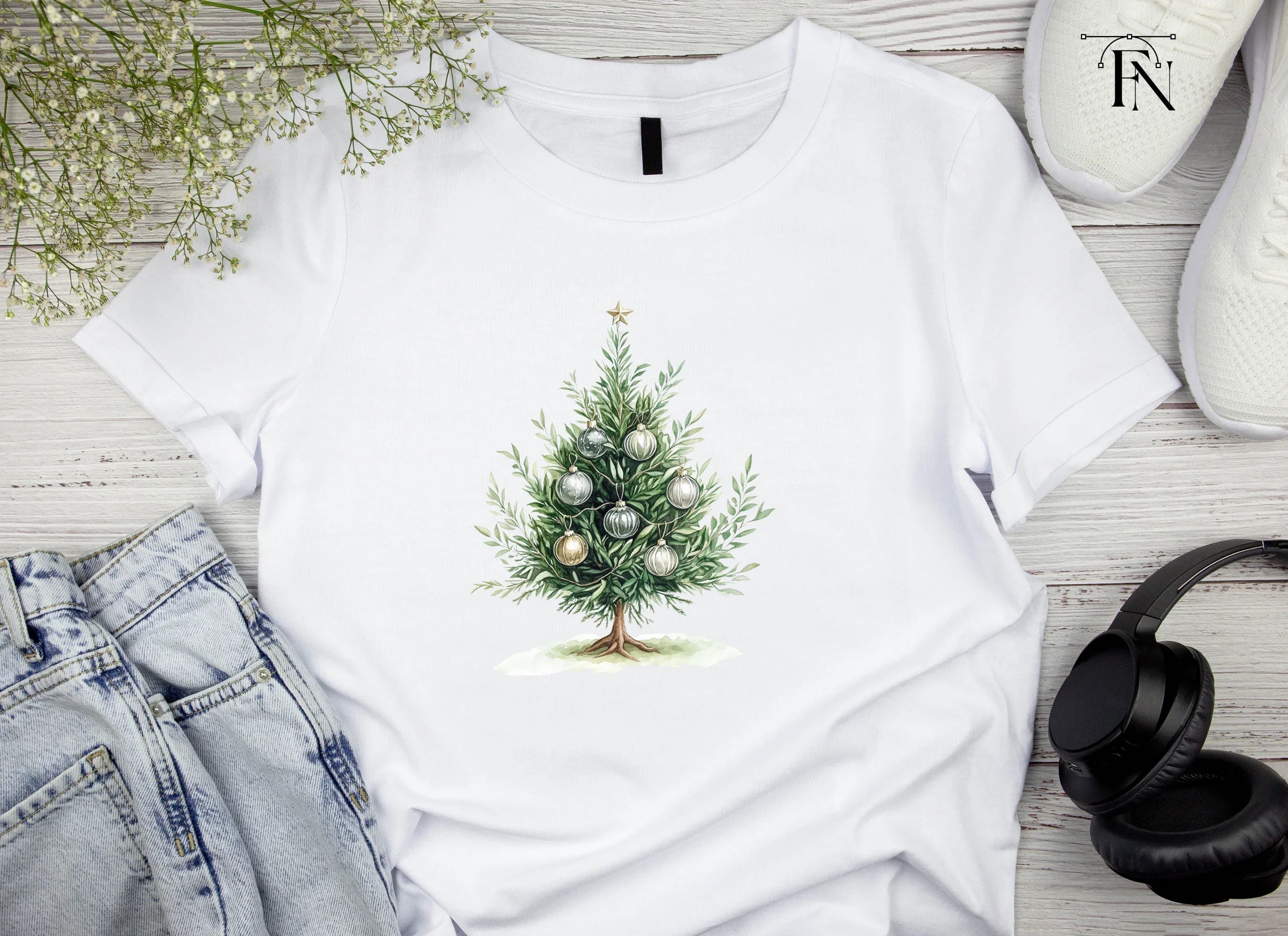 Elegant Christmas Tree Clipart Bundle