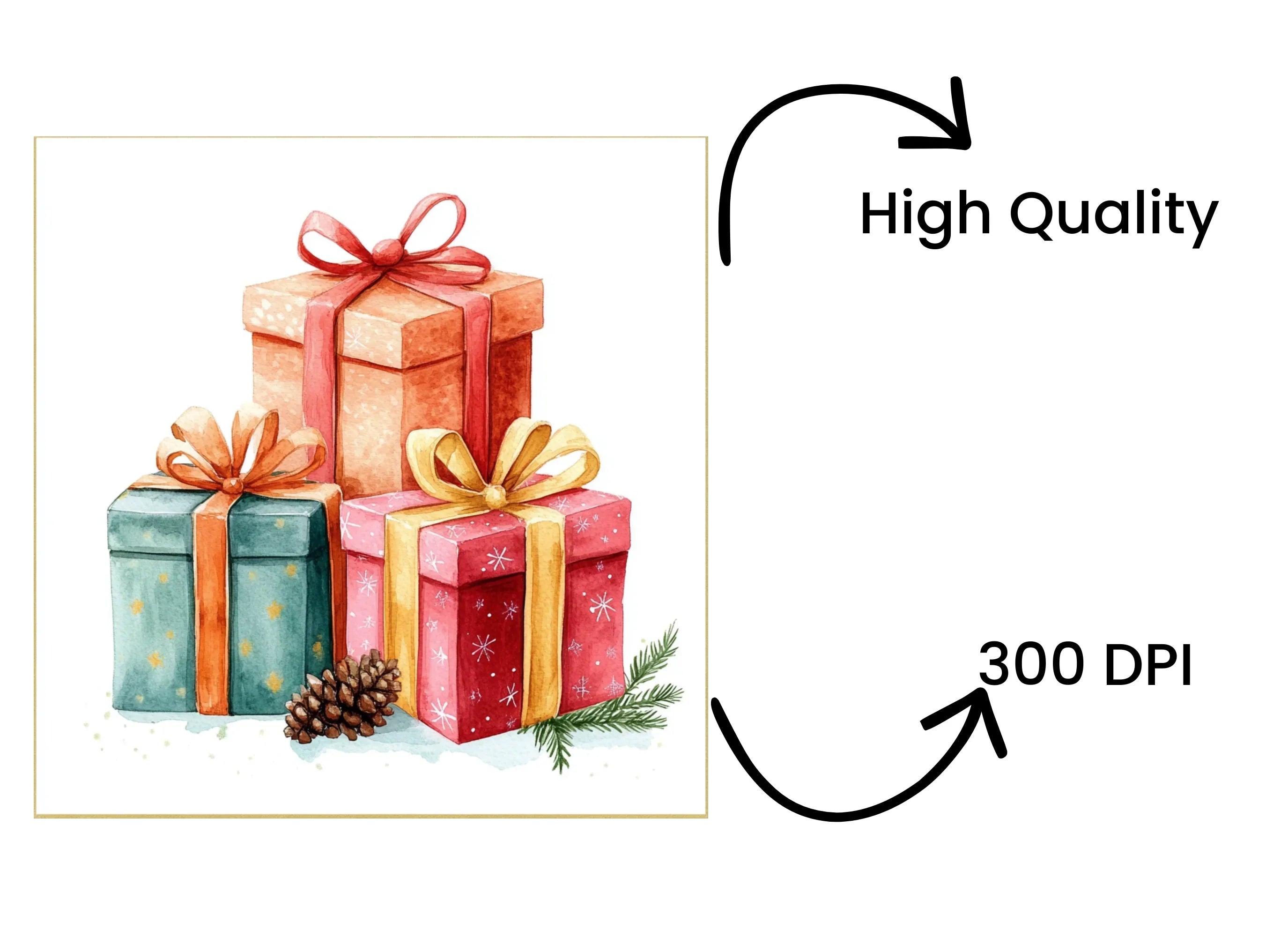 Christmas Gift Boxes Clipart Bundle