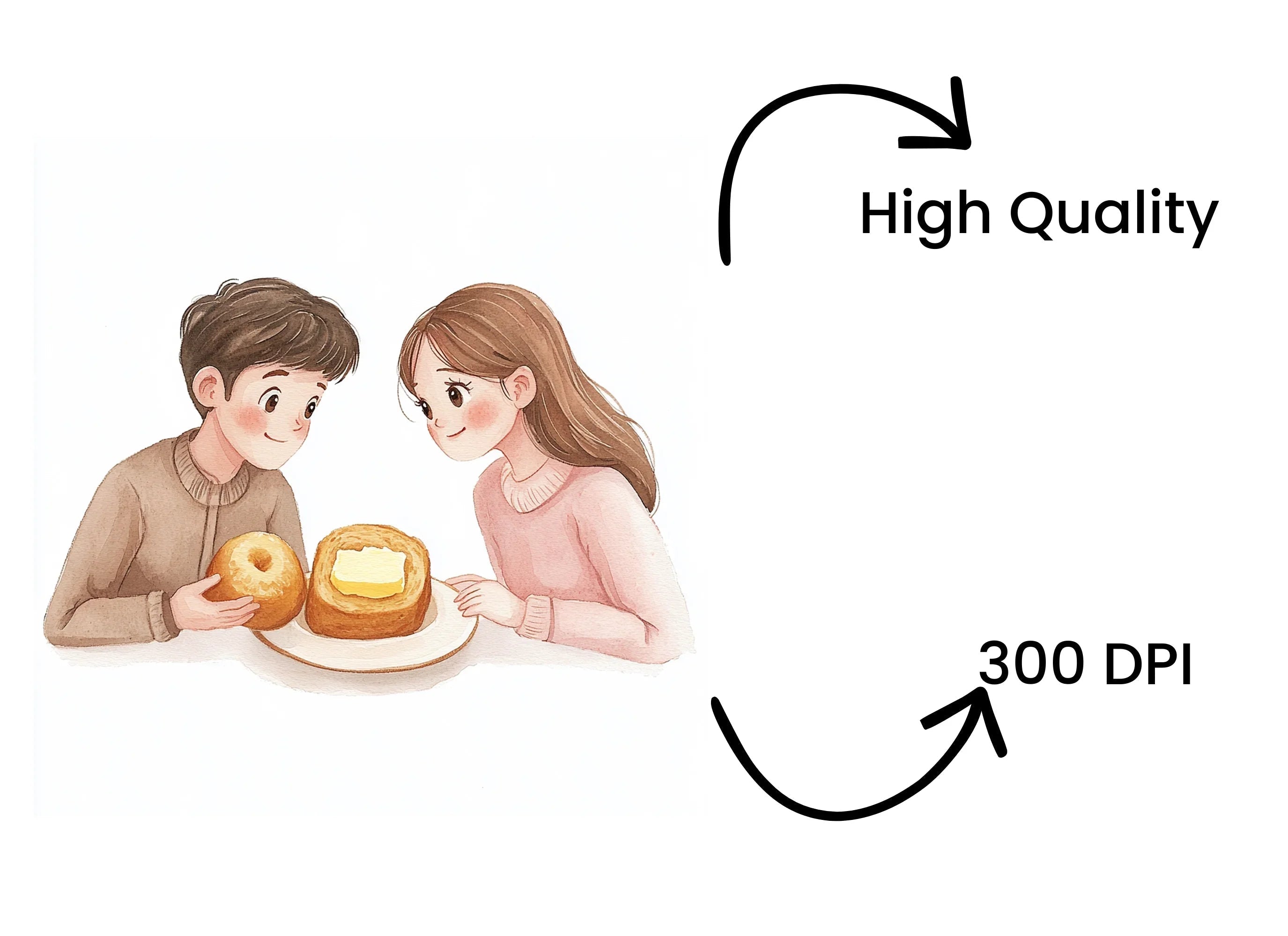 Couple Breakfast Clipart Bundle