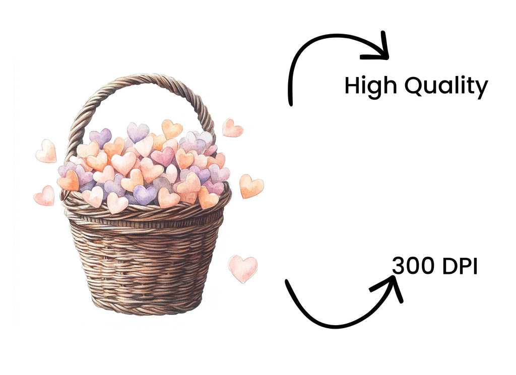 Heart Baskets Clipart Bundle