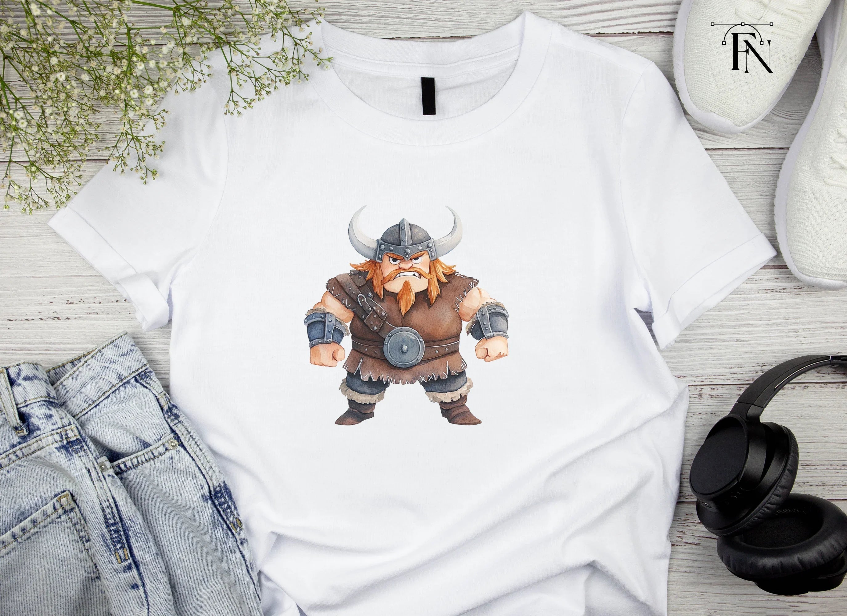 Chubby Viking Warrior Clipart Bundle