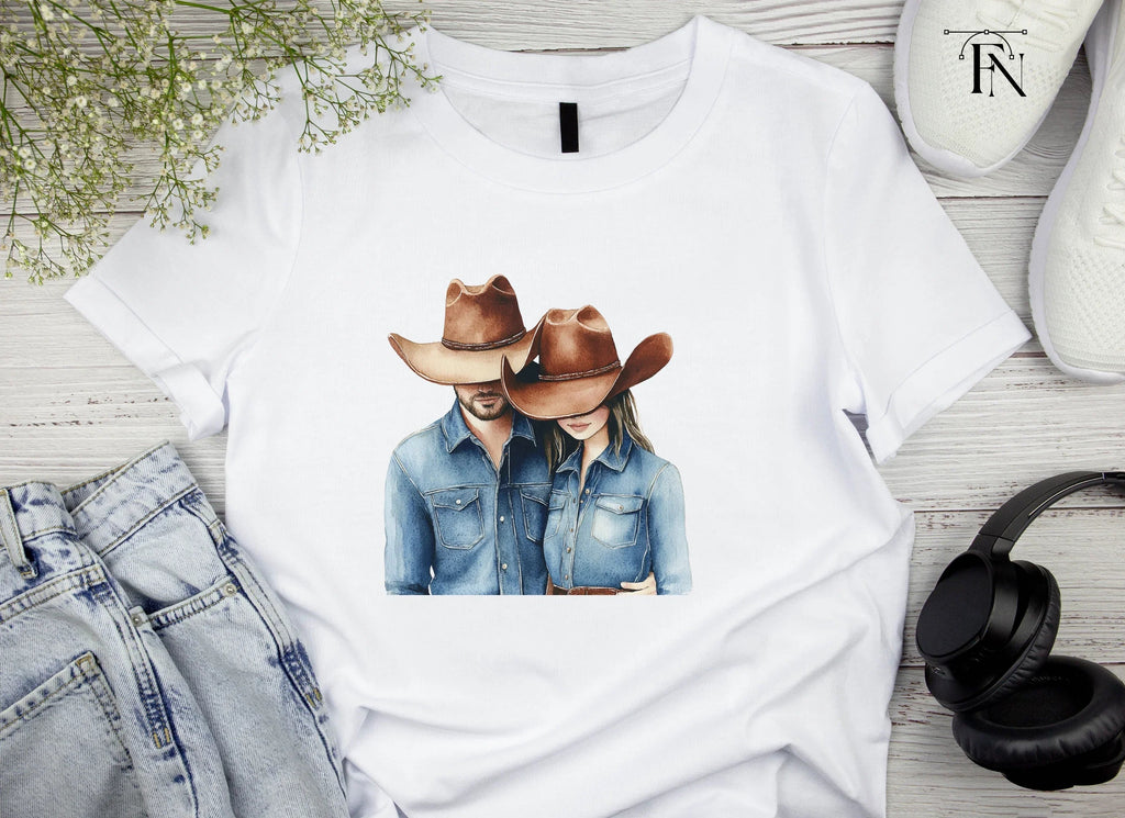 Denim Cowboy Couples Clipart Bundle