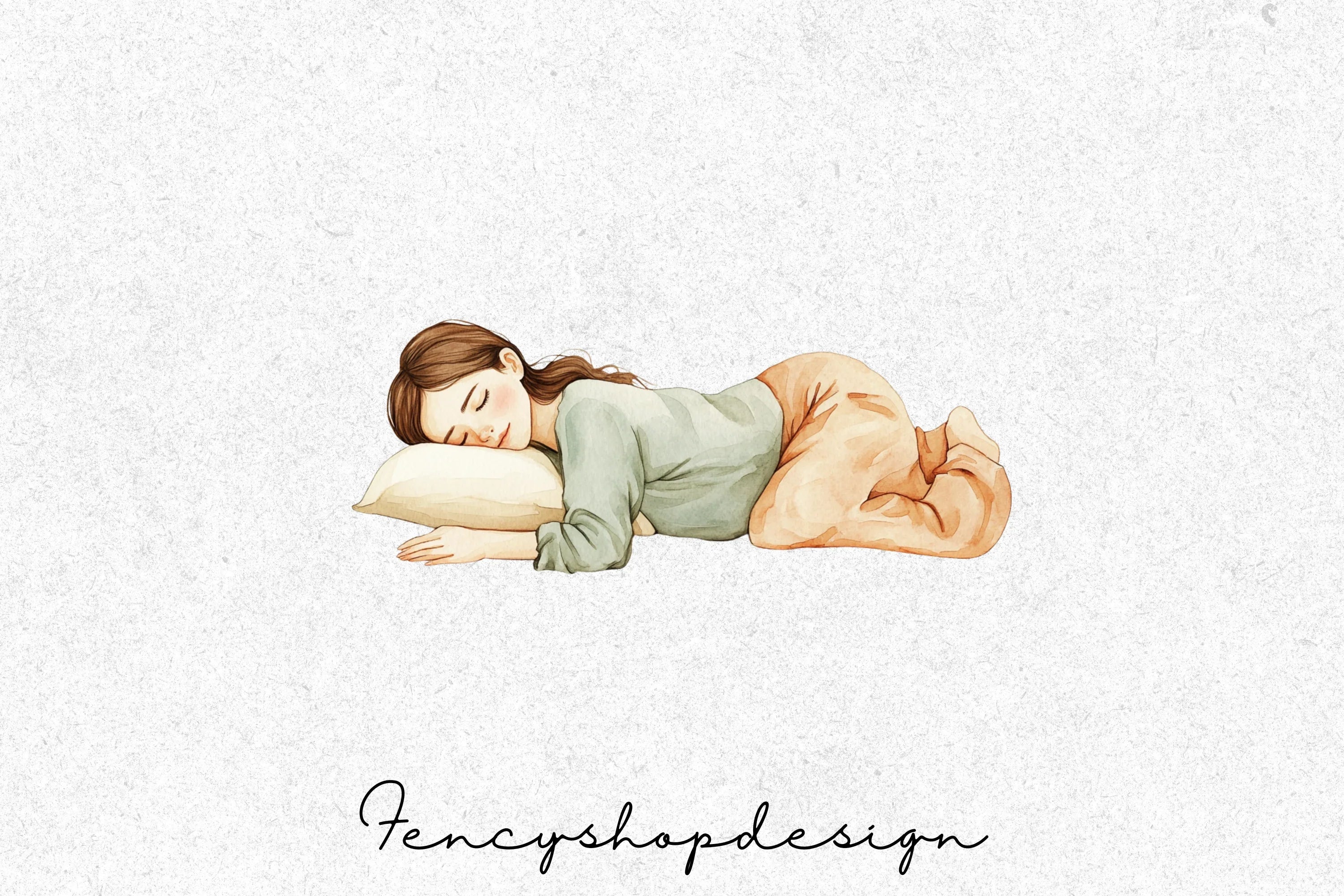Peaceful Sleeping Girl Clipart Bundle
