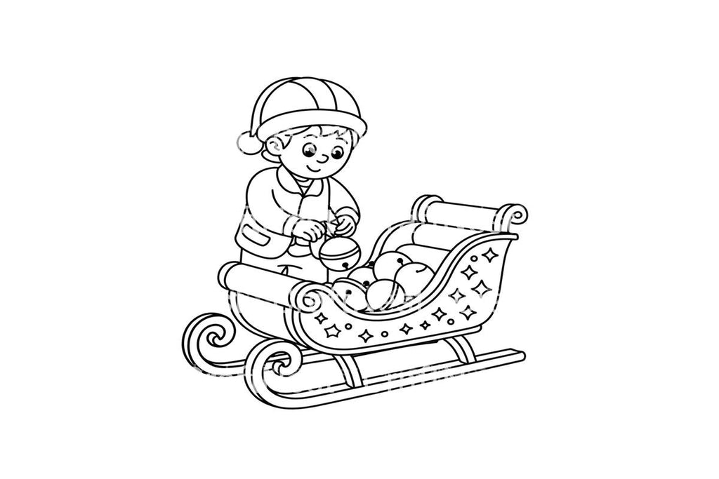 Festive Sleigh and Gifts Coloring Books