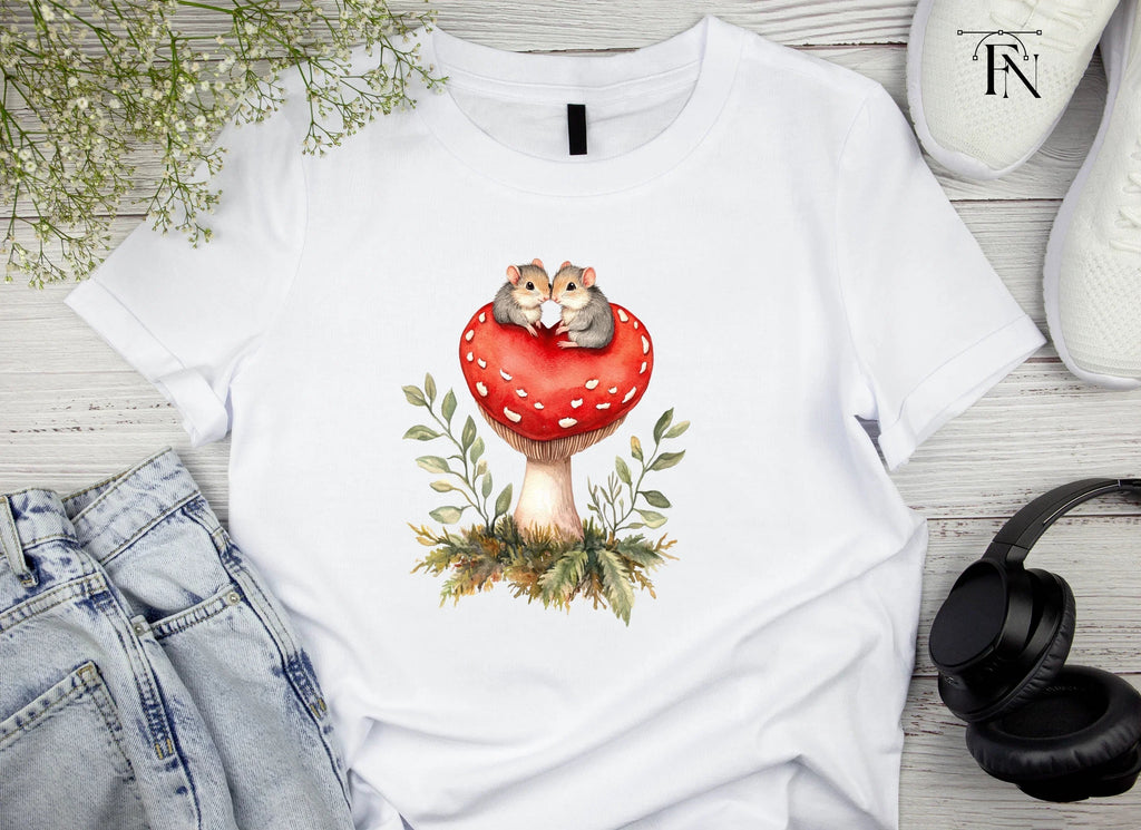 Cute Mice on Mushroom Clipart Bundle