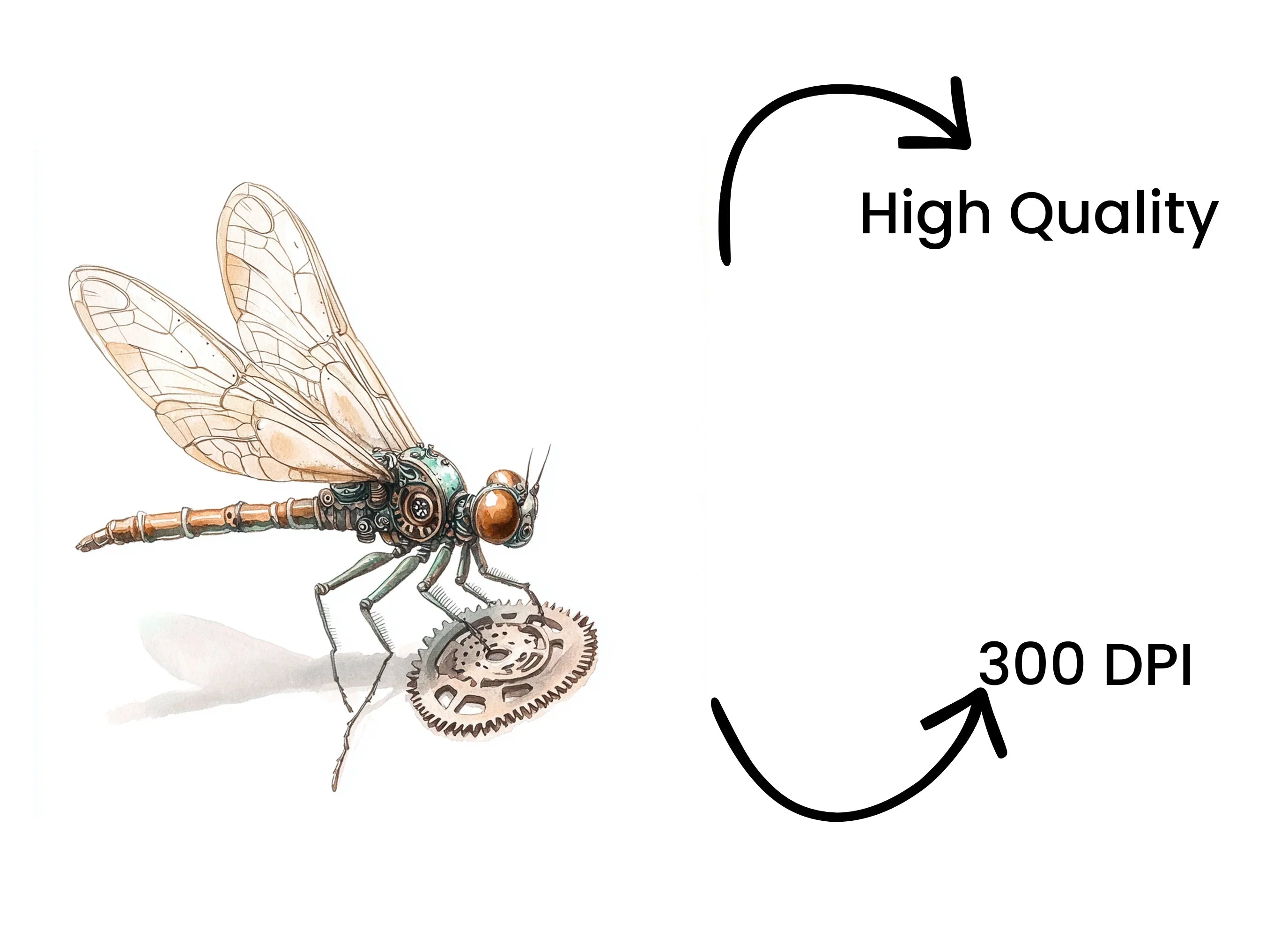 Steampunk Dragonfly Clipart Bundle