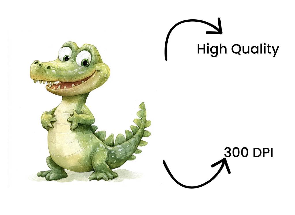 Cute Alligator Clipart Bundle