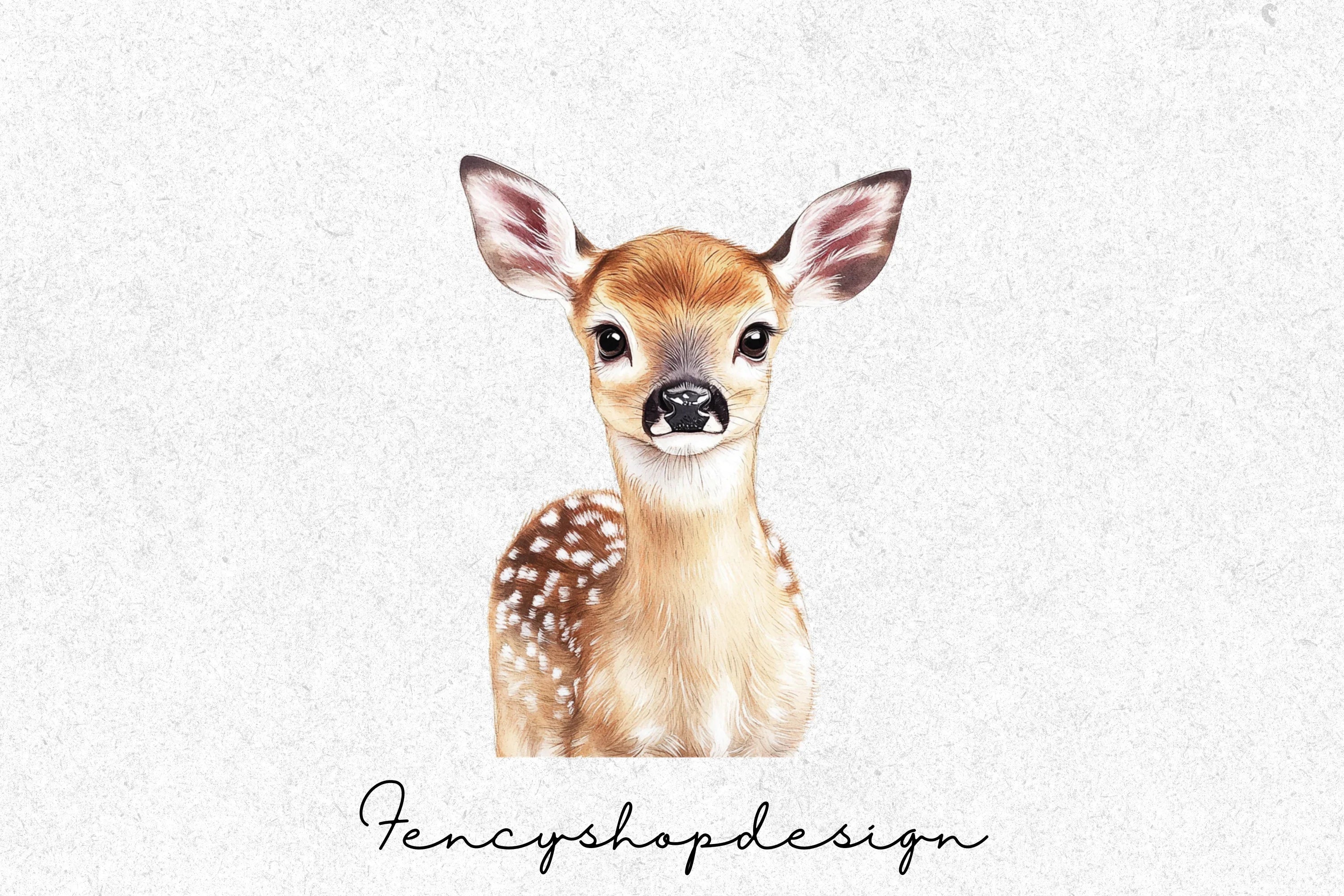 Adorable Baby Deer Fawn Clipart Bundle