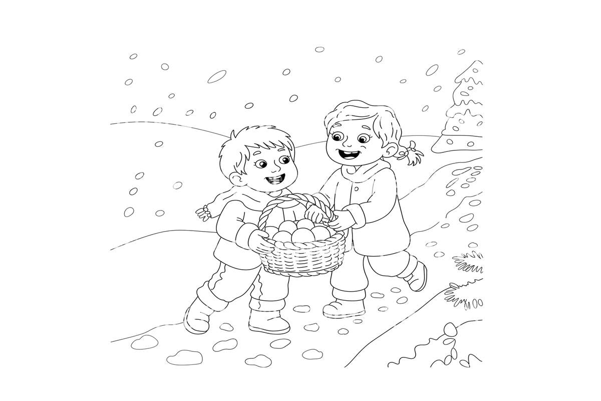 Kids Christmas Baskets Coloring Books