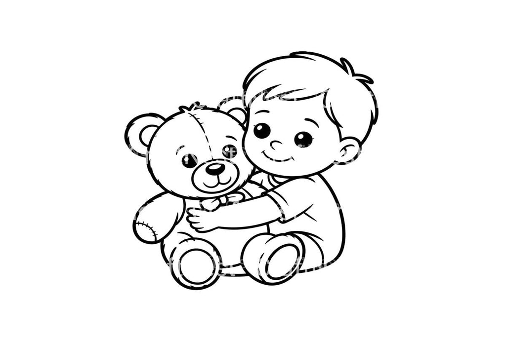 Cute Babies with Teddy Bears Coloring Books