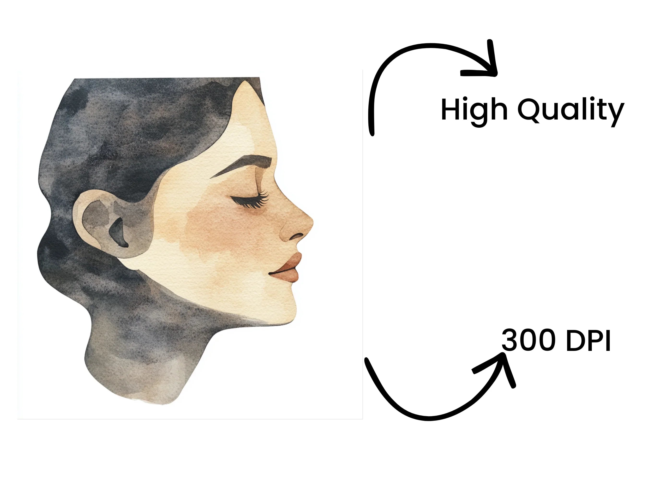 Elegant Female Profile Clipart Bundle
