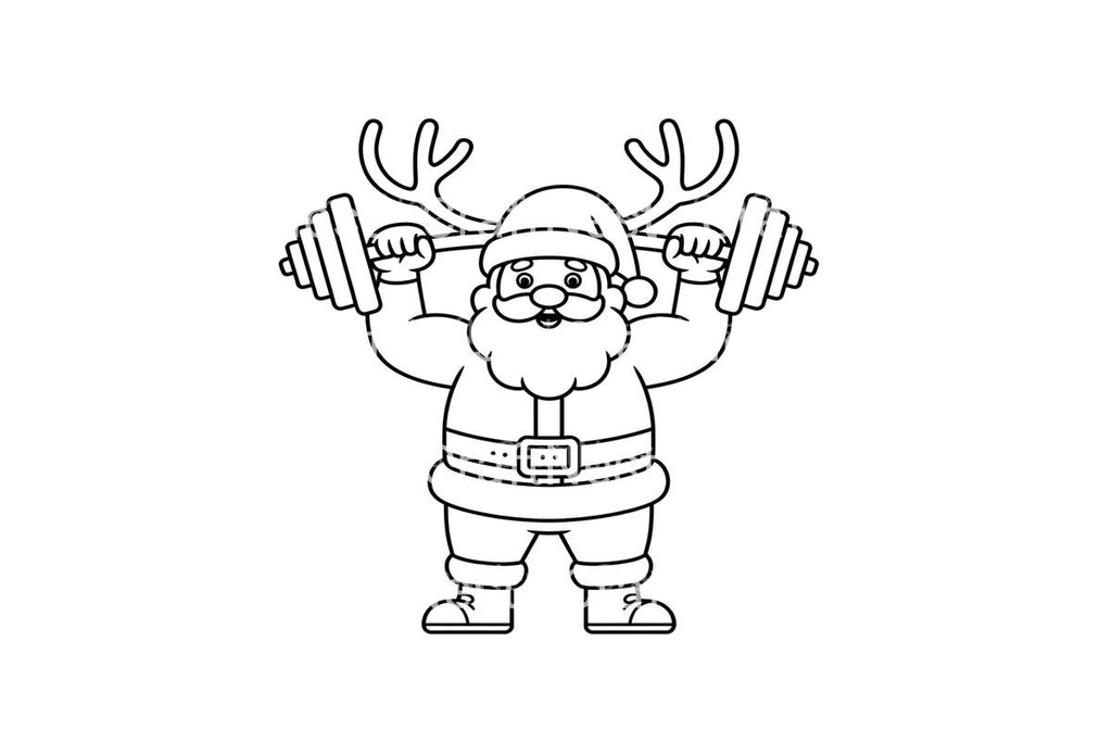 Strong Santa and Reindeer Coloring Books