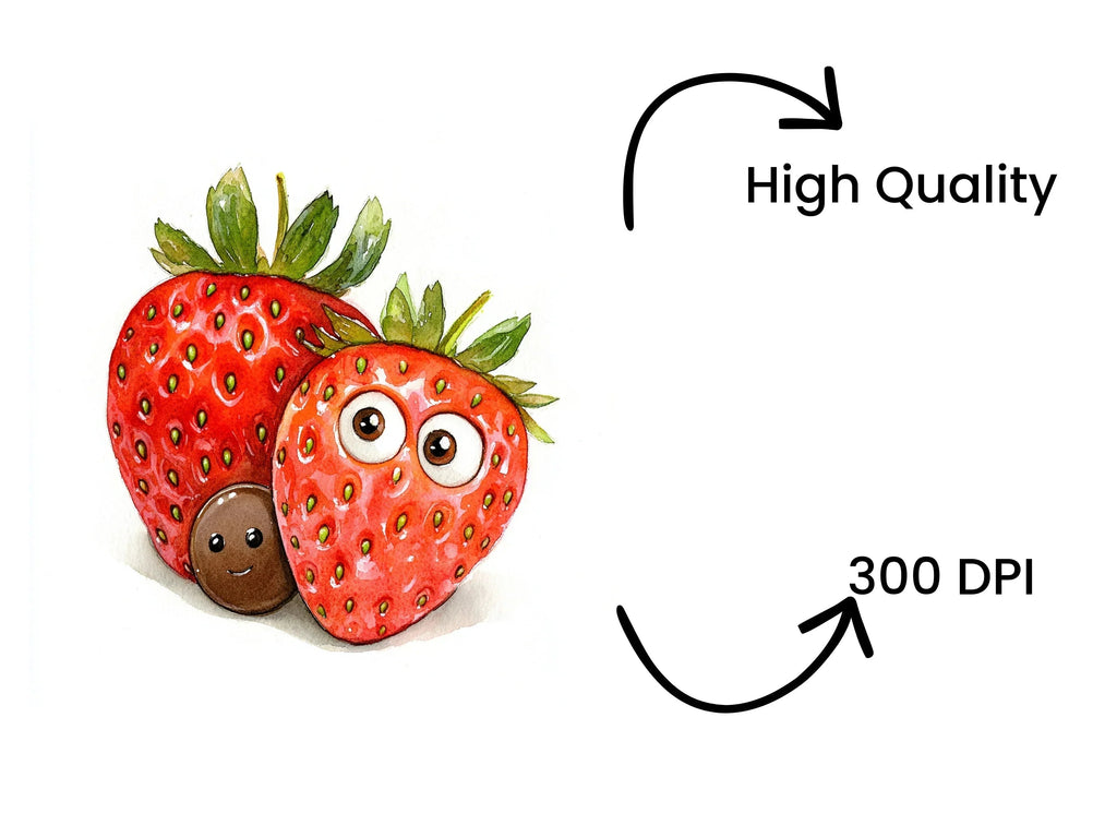 Cute Strawberry Chocolate Clipart Bundle