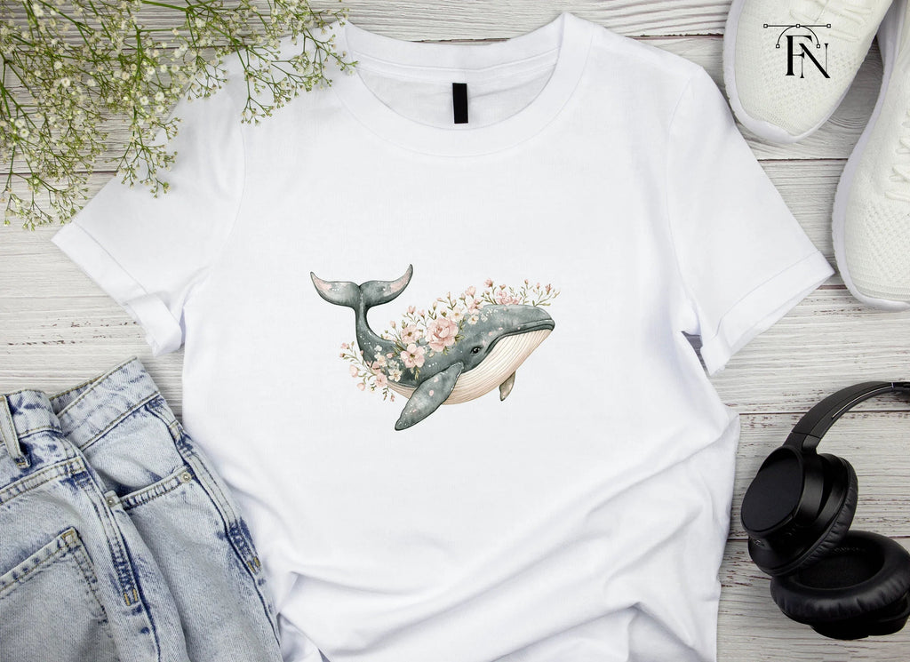 Whale with Flowers Clipart Bundle