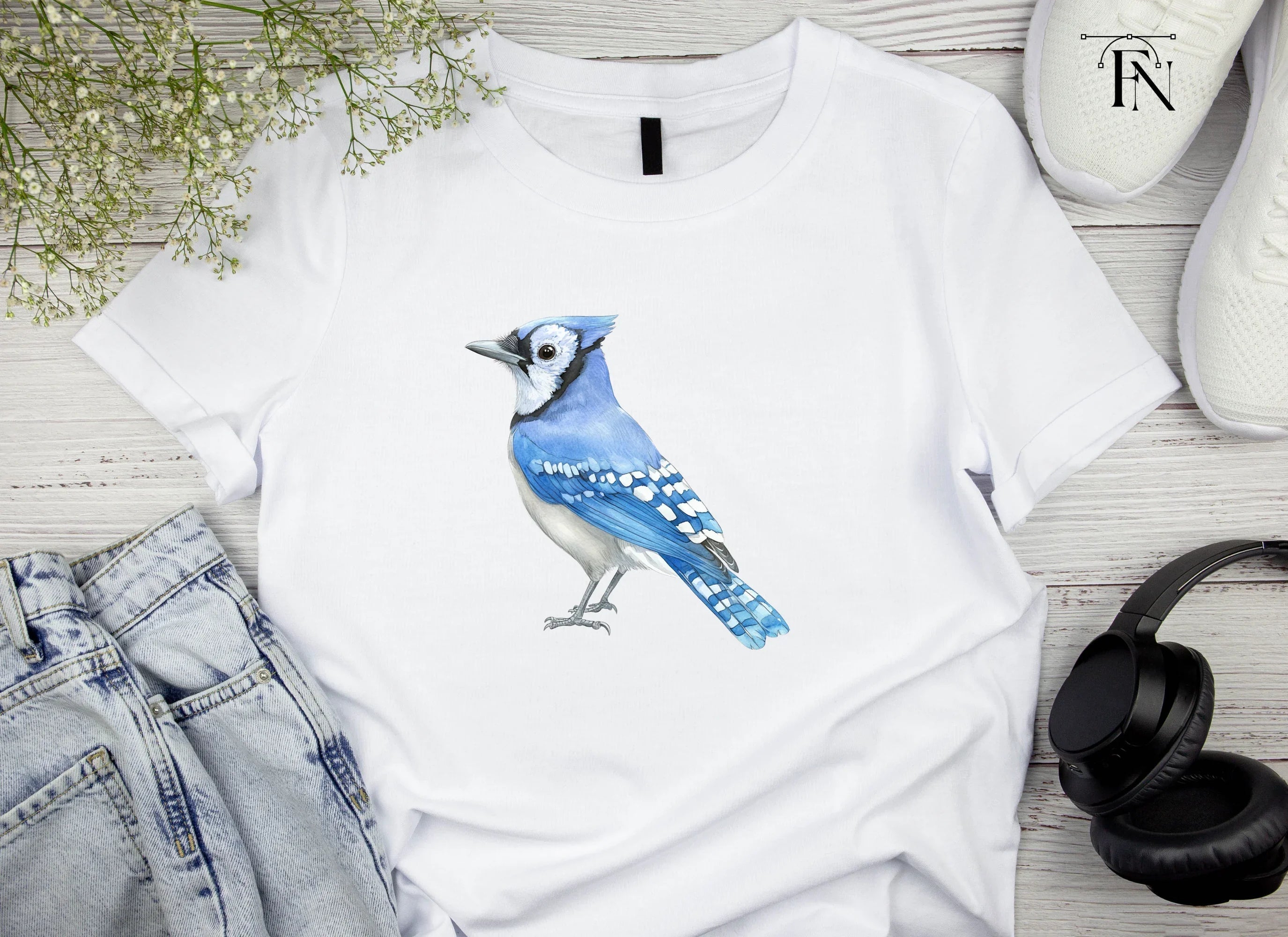 Realistic Blue Jay Bird Clipart Bundle