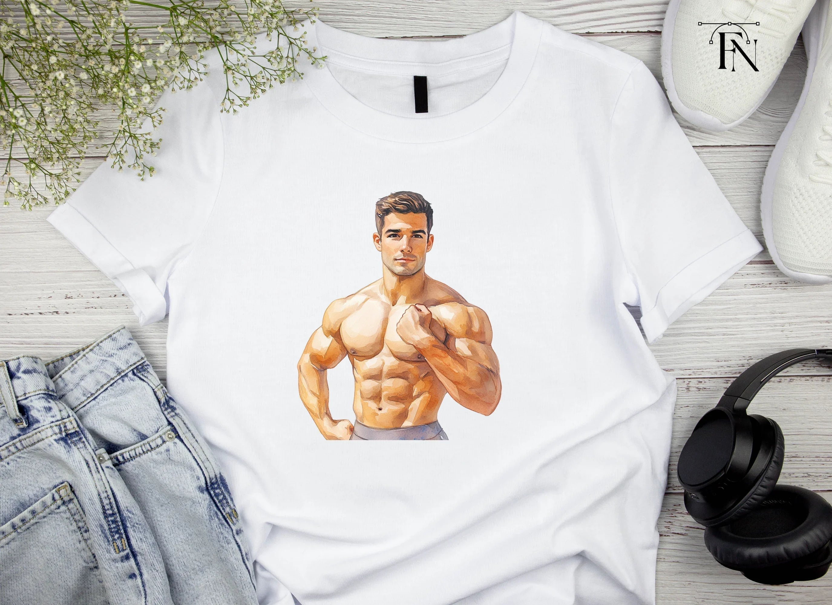 Bodybuilder Flexing Pose Clipart Bundle