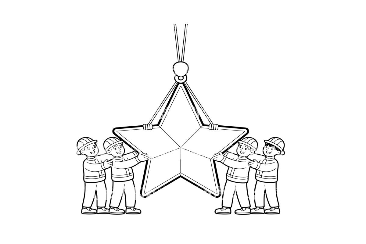 Christmas Star Construction Coloring Books