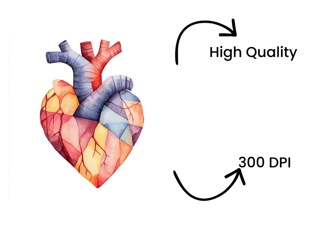 Geometric Human Heart Clipart Bundle