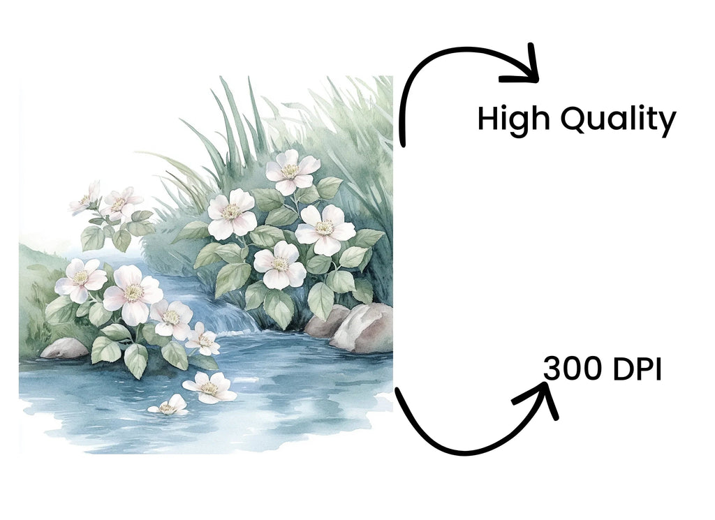 Stream Wildflower Clipart Bundle