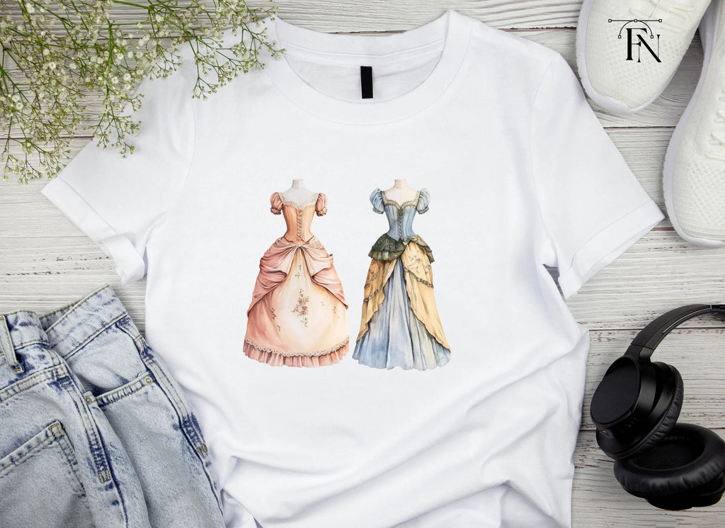 Colorful Victorian Era Dresses Clipart Bundle