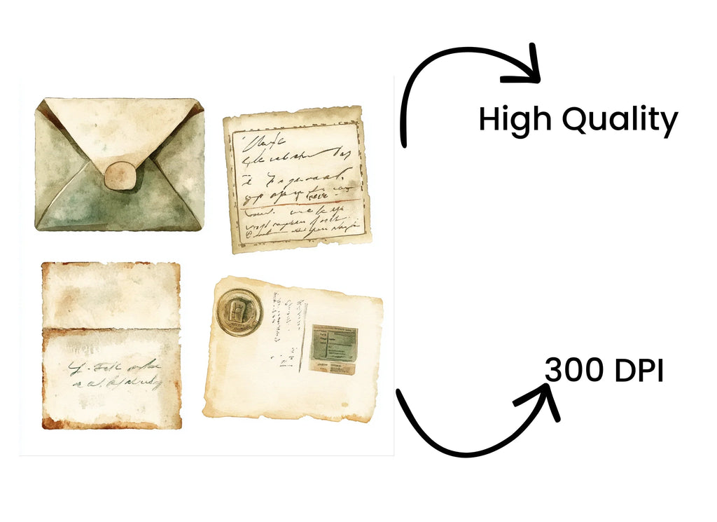 Vintage Letter Envelope Clipart Bundle