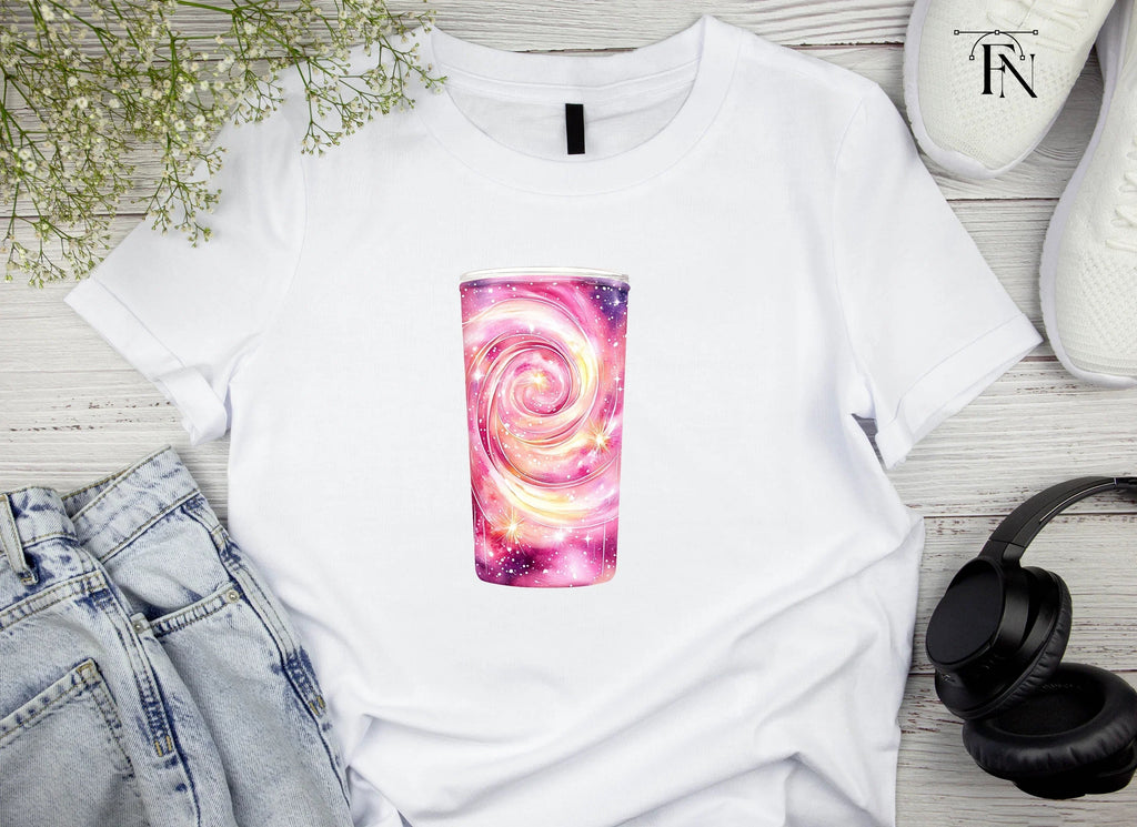 Pink Galaxy Swirl Tumbler Clipart Bundle