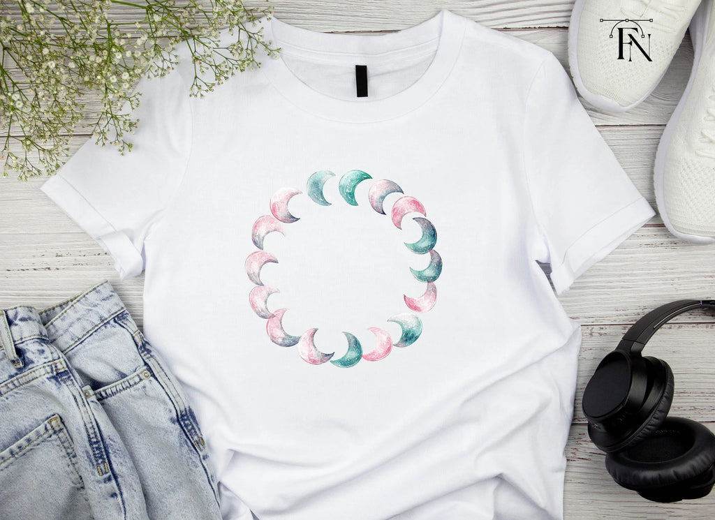 Moon Phase Wreath Clipart Bundle