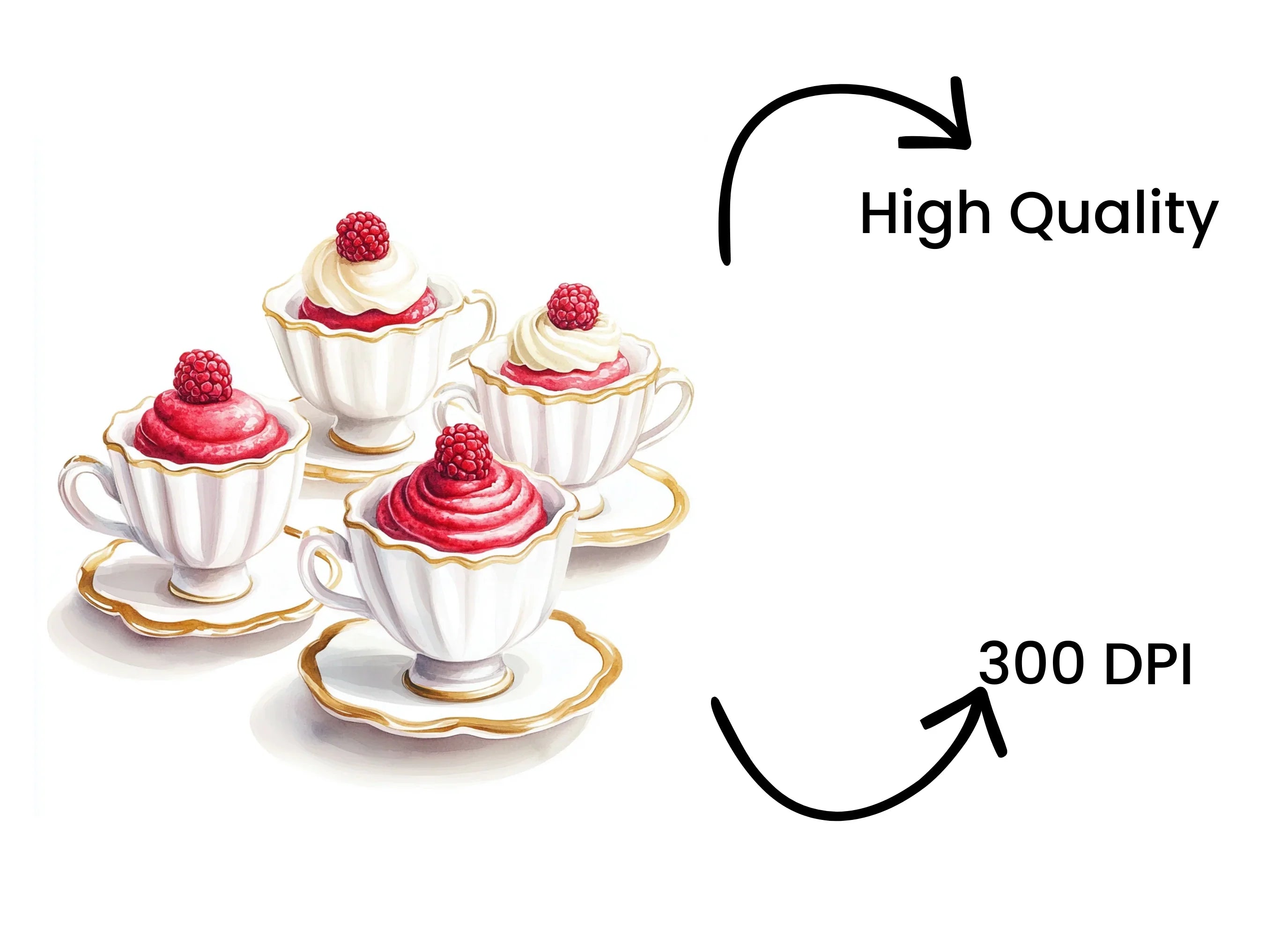 Raspberry Dessert Clipart Bundle
