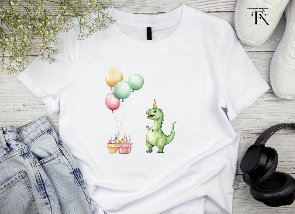 Dinosaur Birthday Cake Balloons Clipart Bundle