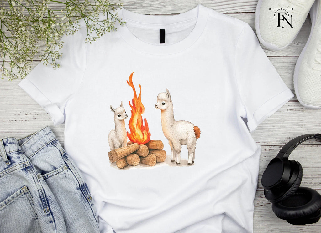 Cute Llama Campfire Clipart Bundle