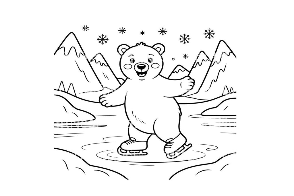 Polar Bear Ice Skating Coloring Books