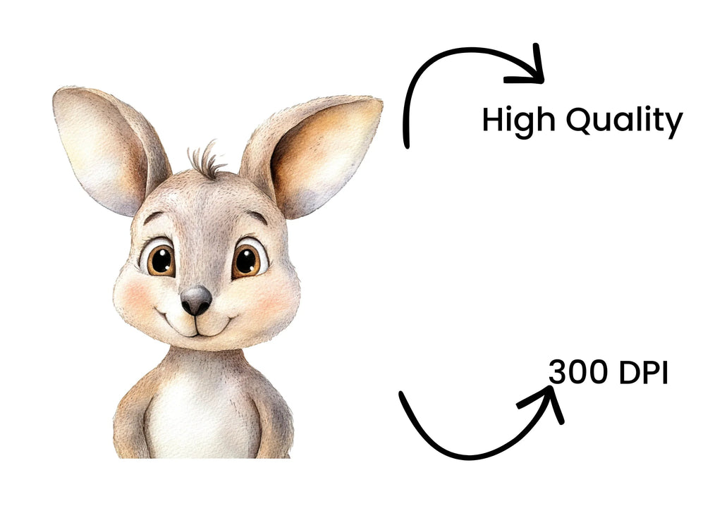Cute Baby Kangaroo Clipart Bundle
