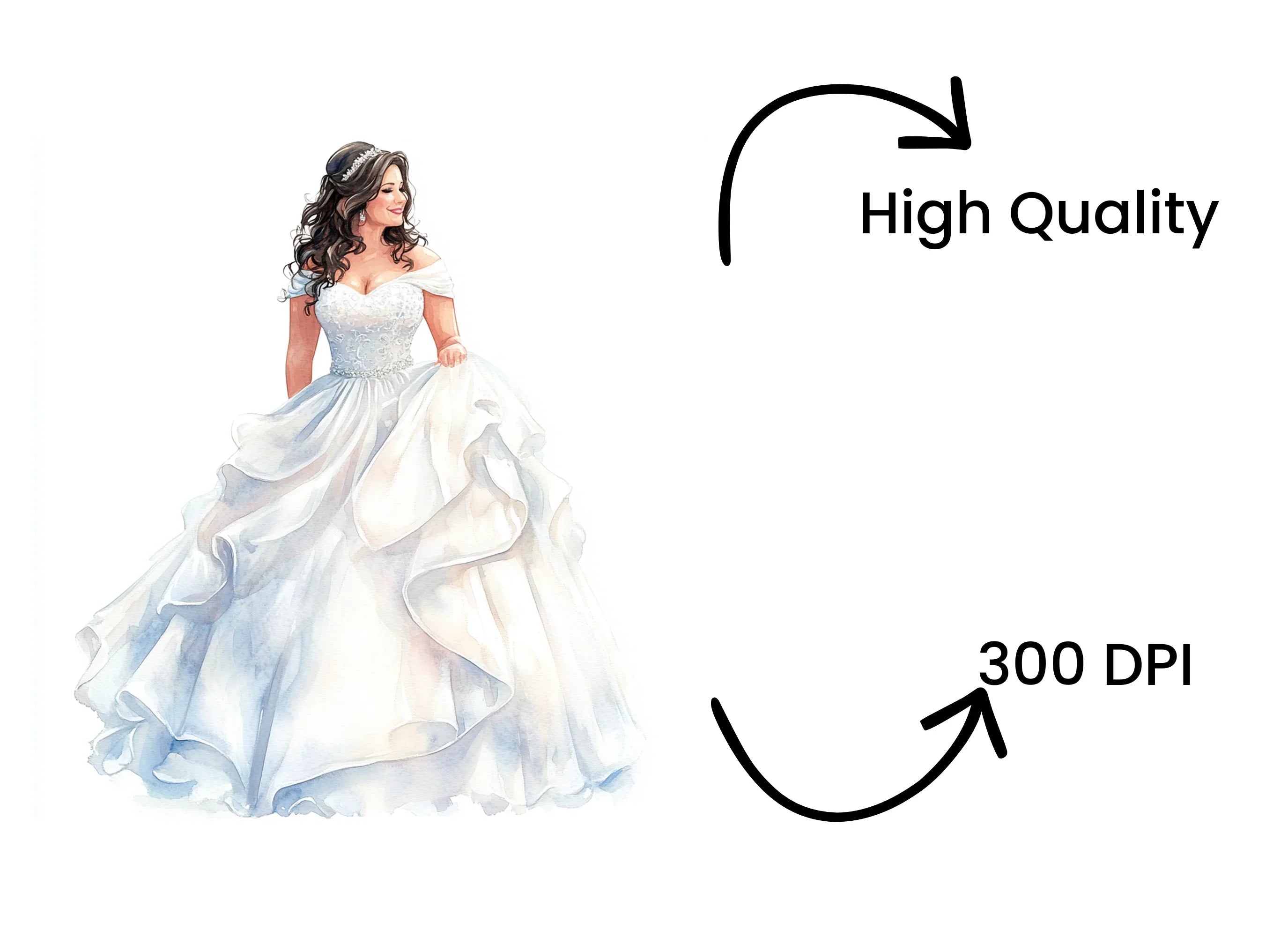 Stunning Bridal Gown Clipart Bundle