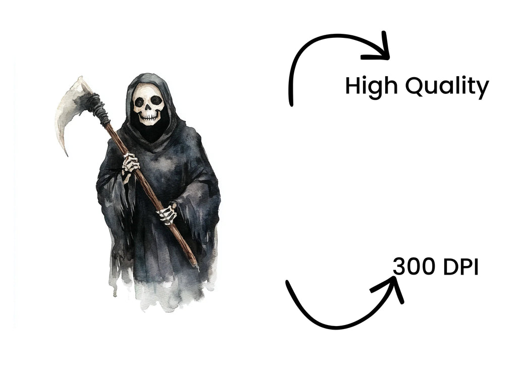 Grim Reaper Scythe Clipart Bundle