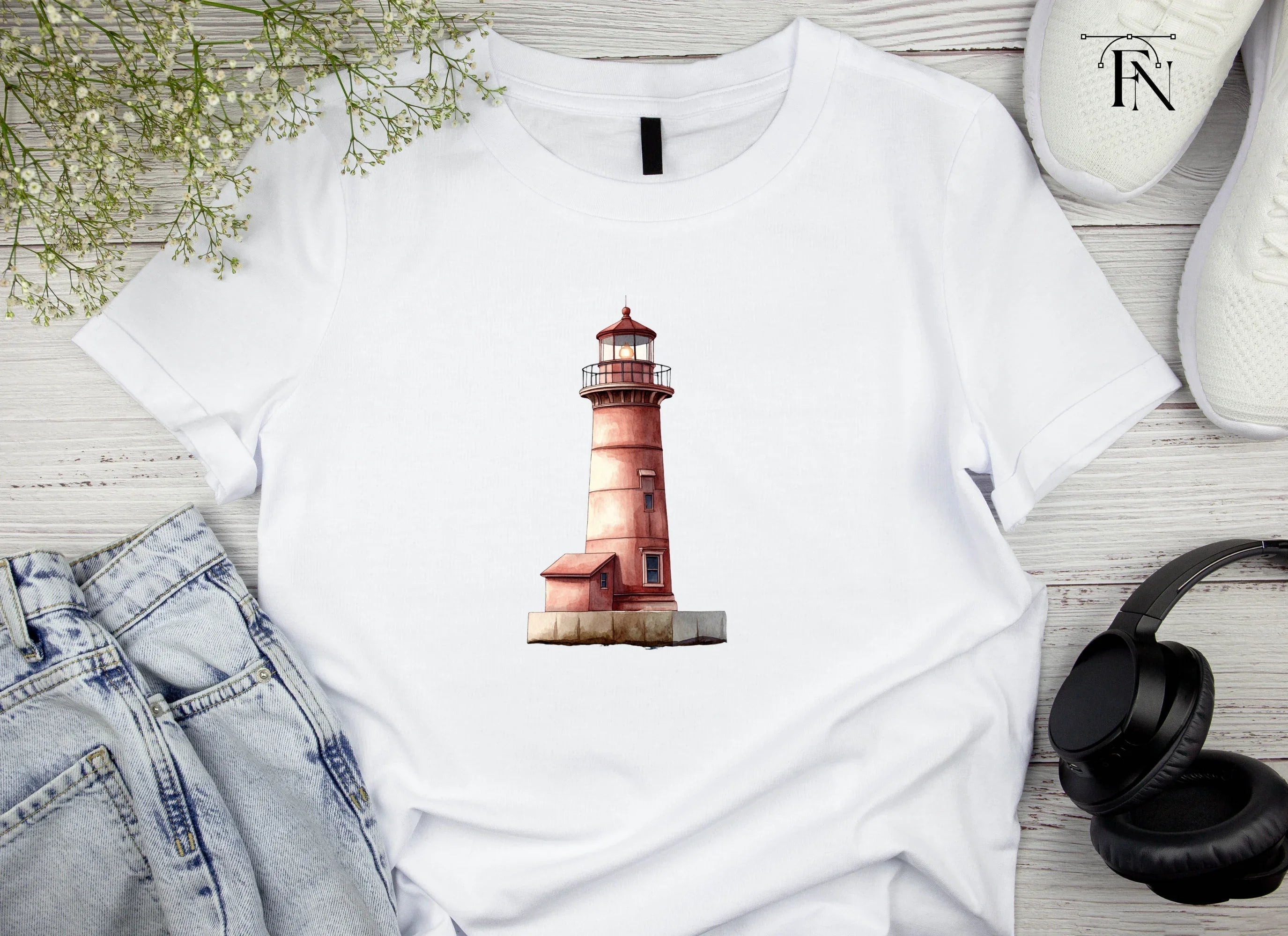 Single Red Lighthouse Clipart Bundle