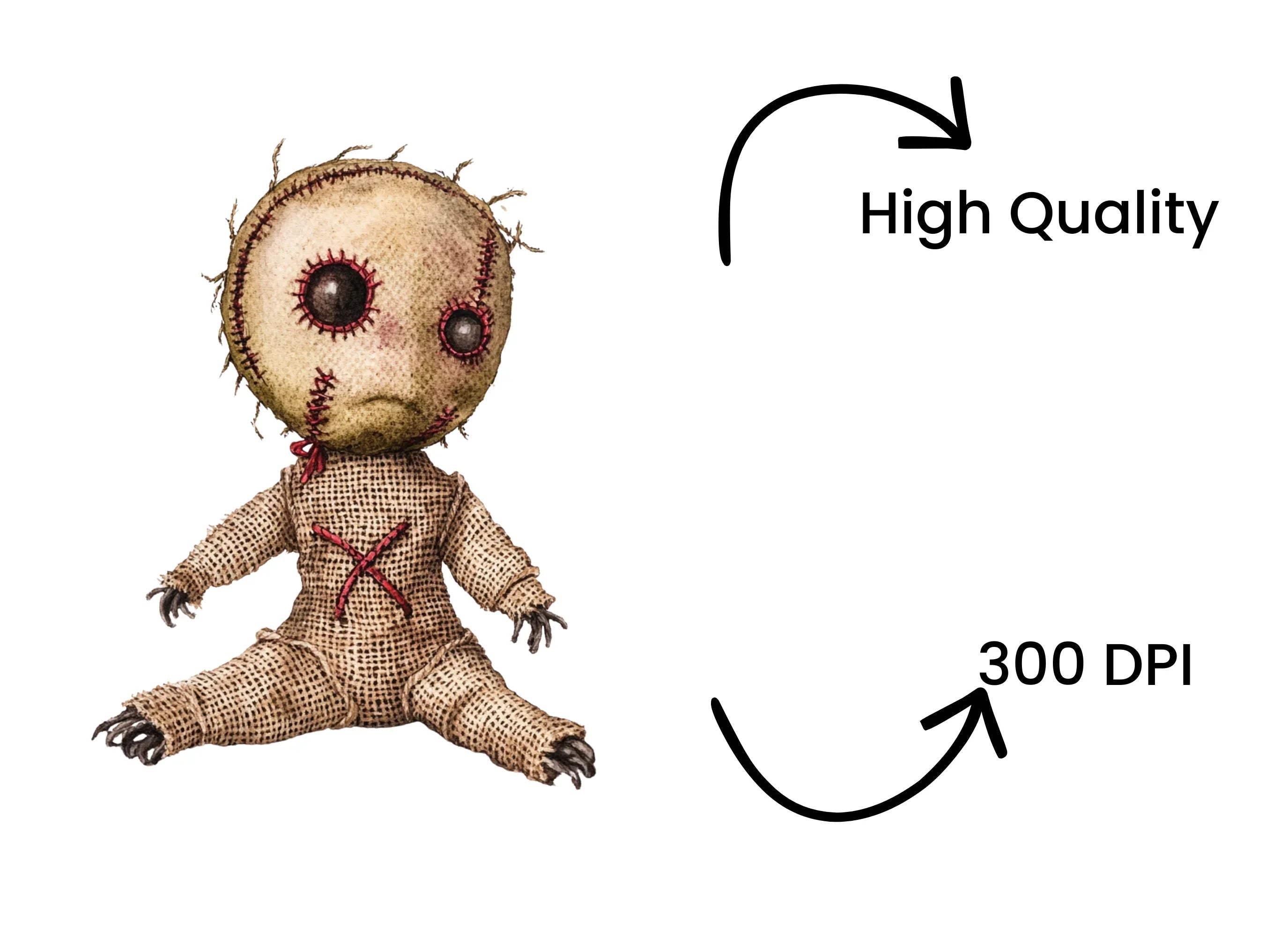 Cute Voodoo Doll Clipart Bundle