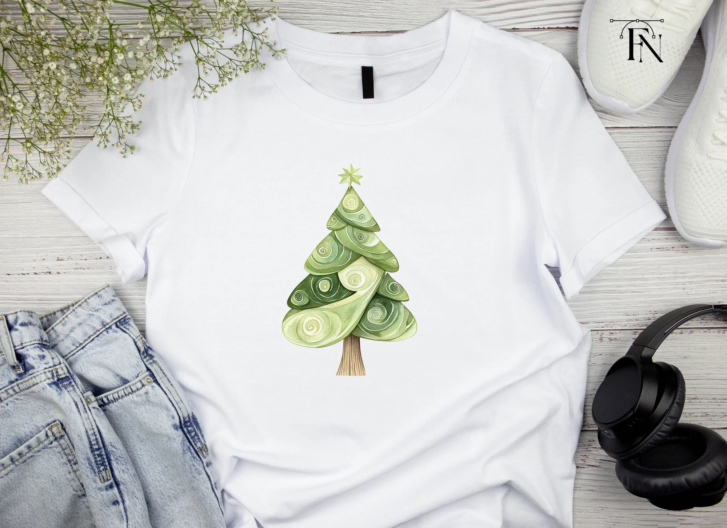 Whimsical Christmas Tree Clipart Bundle