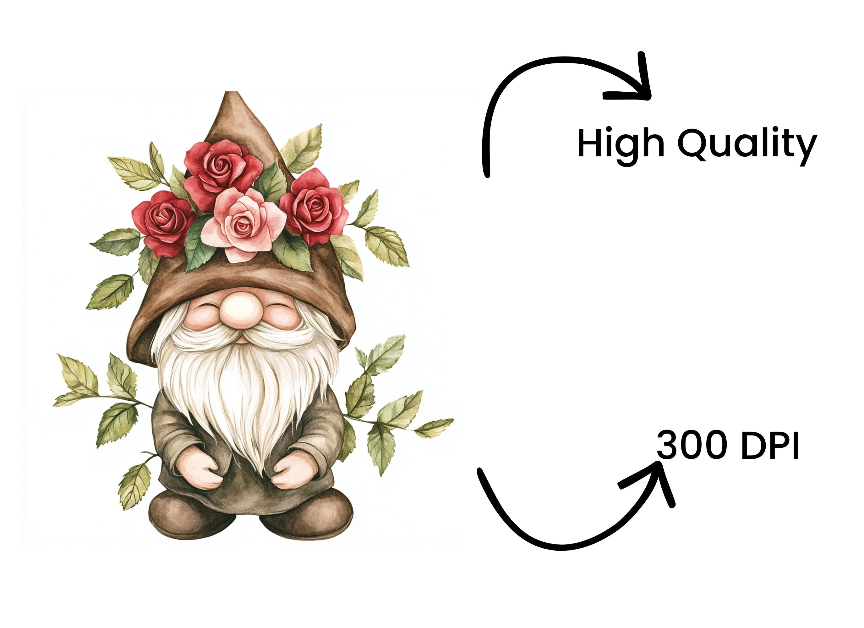 Charming Floral Gnomes Clipart Bundle