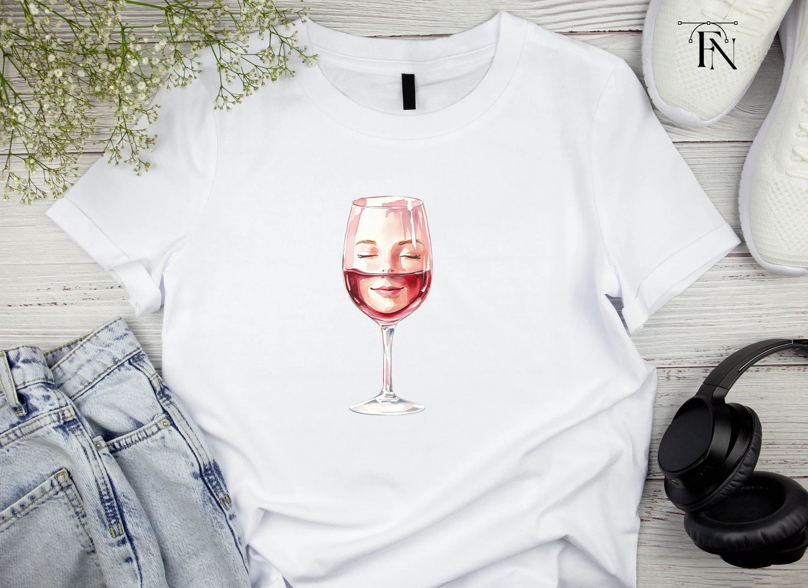 Wine Glass Faces Clipart Bundle