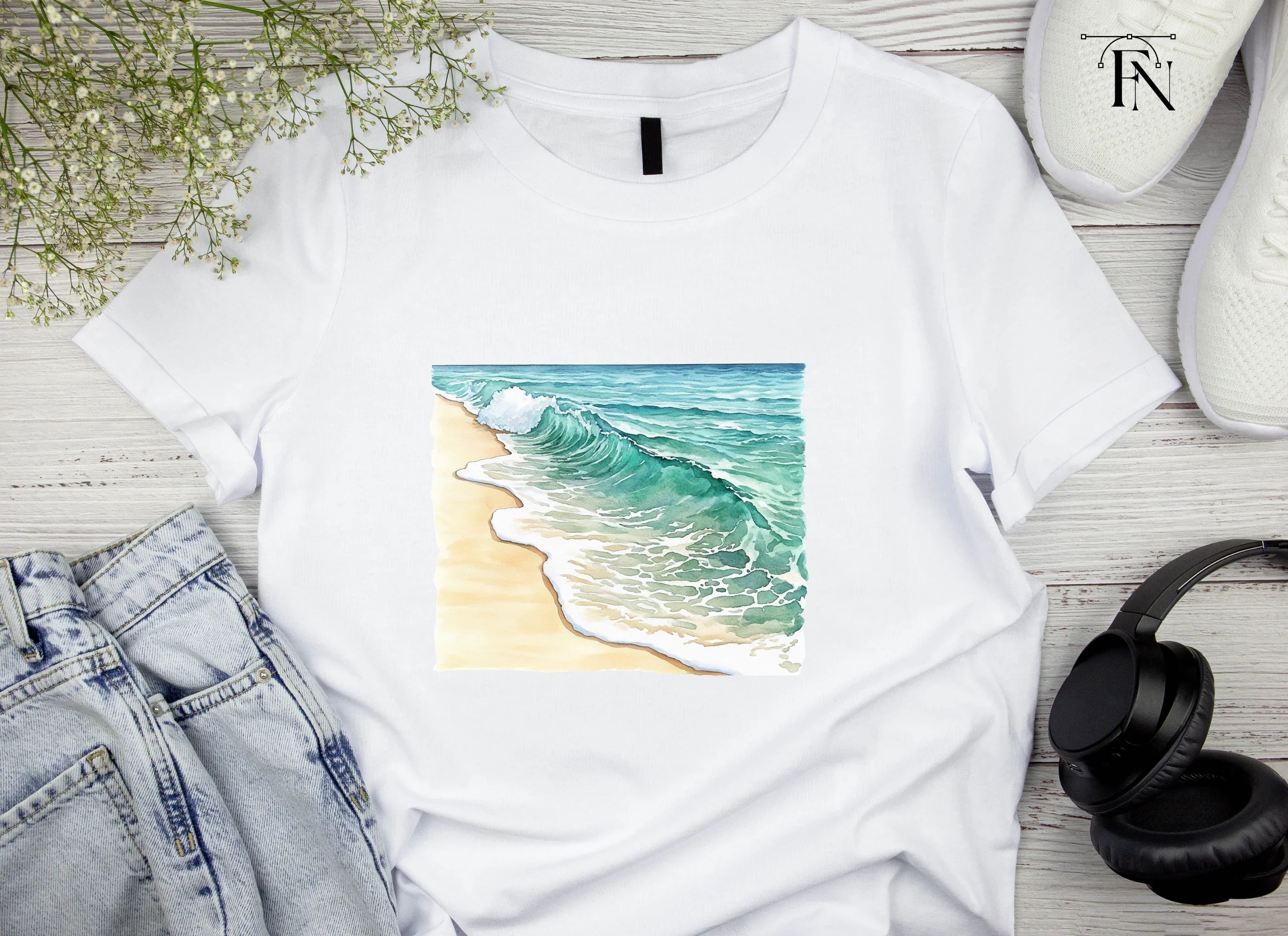 Ocean Waves Beach Clipart Bundle