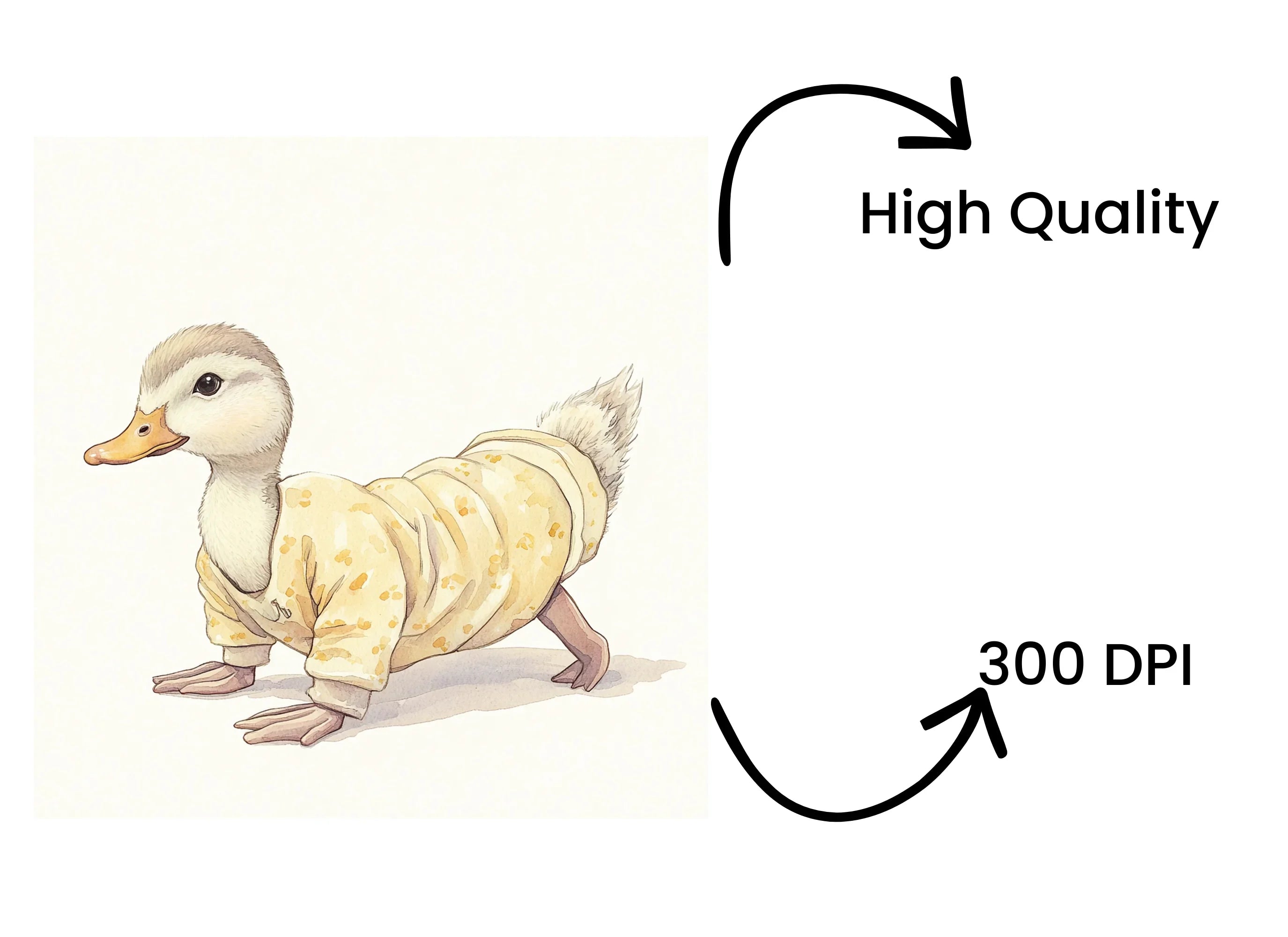 Cute Duckling Yoga Clipart Bundle