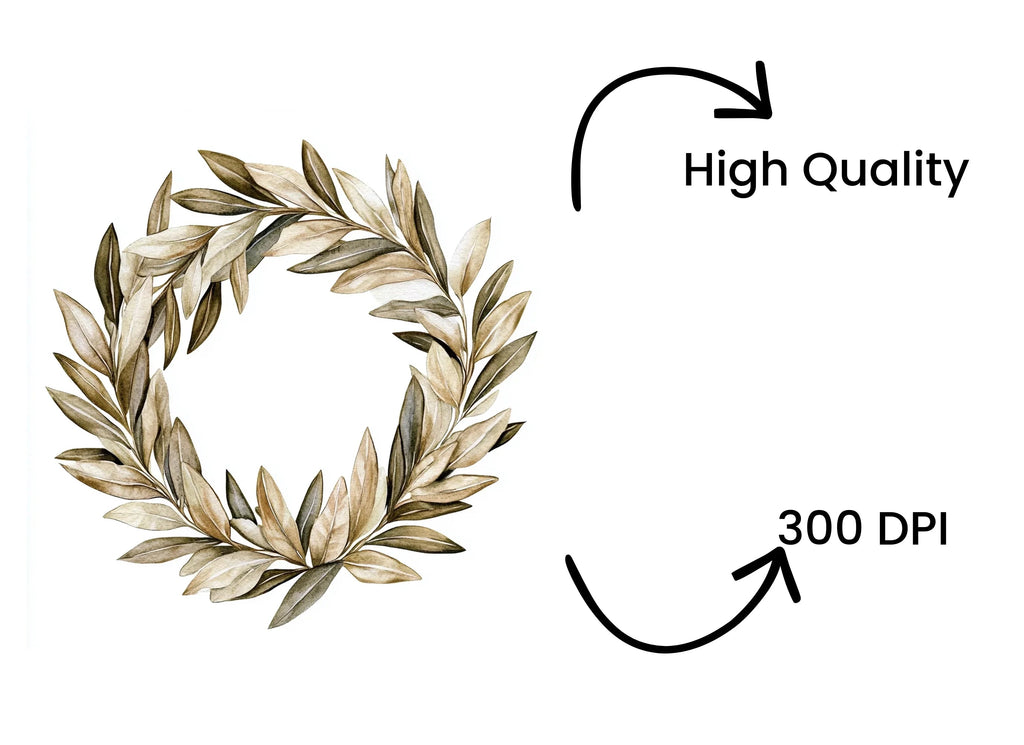 Olive Wreaths Clipart Bundle