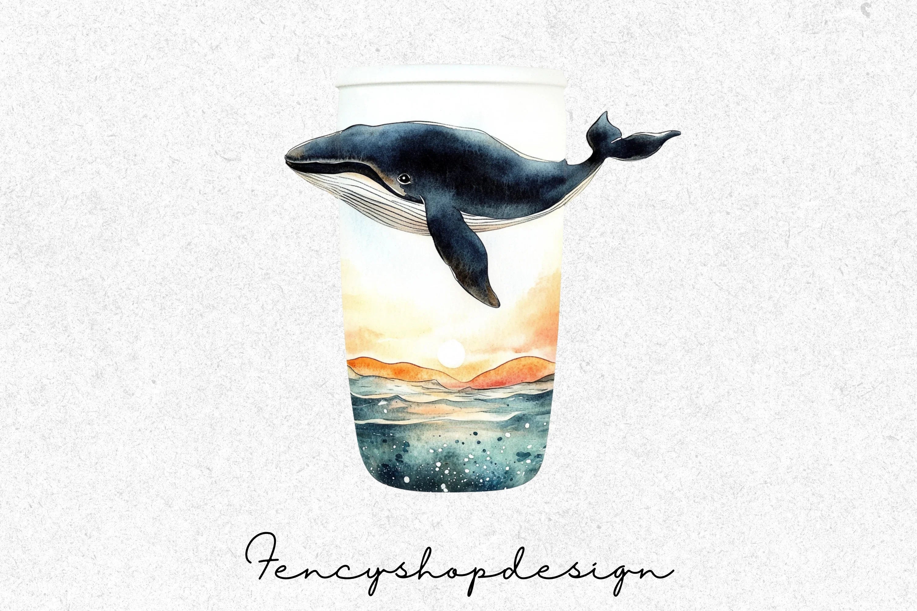 Whale Sunset Jar Clipart Bundle