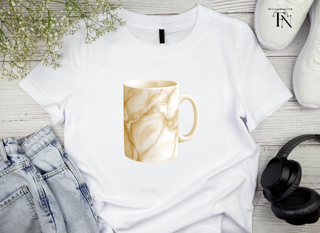Elegant Marble Texture Coffee Clipart Bundle