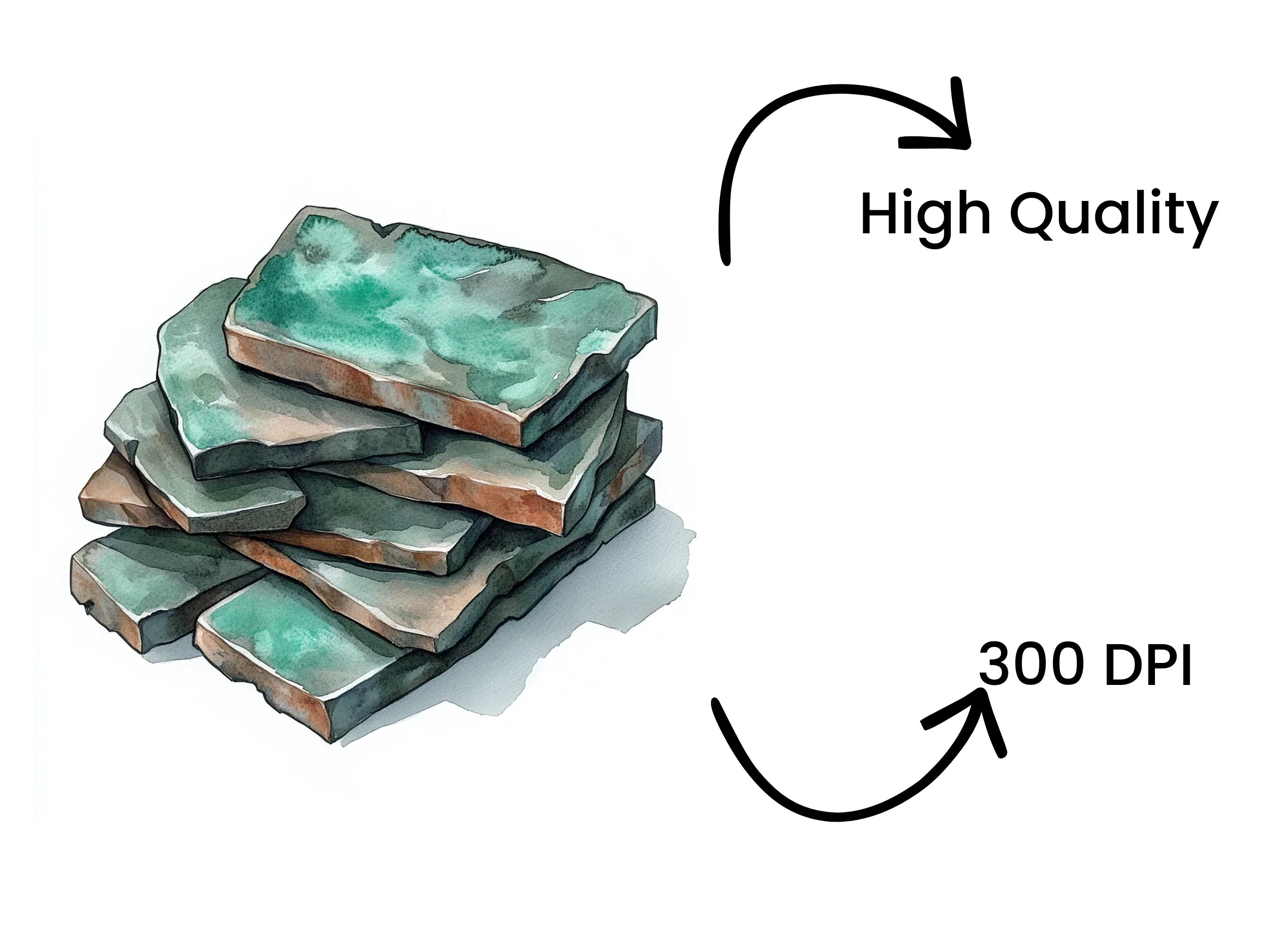 Aged Copper Patina Clipart Bundle