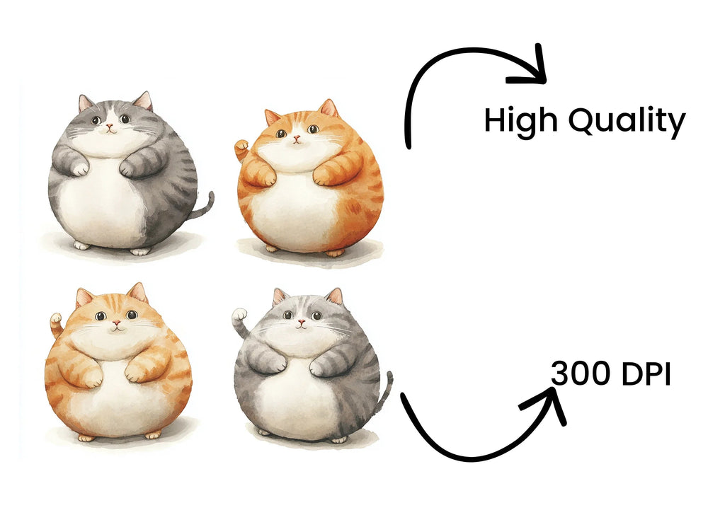 Chubby Cat Clipart Bundle