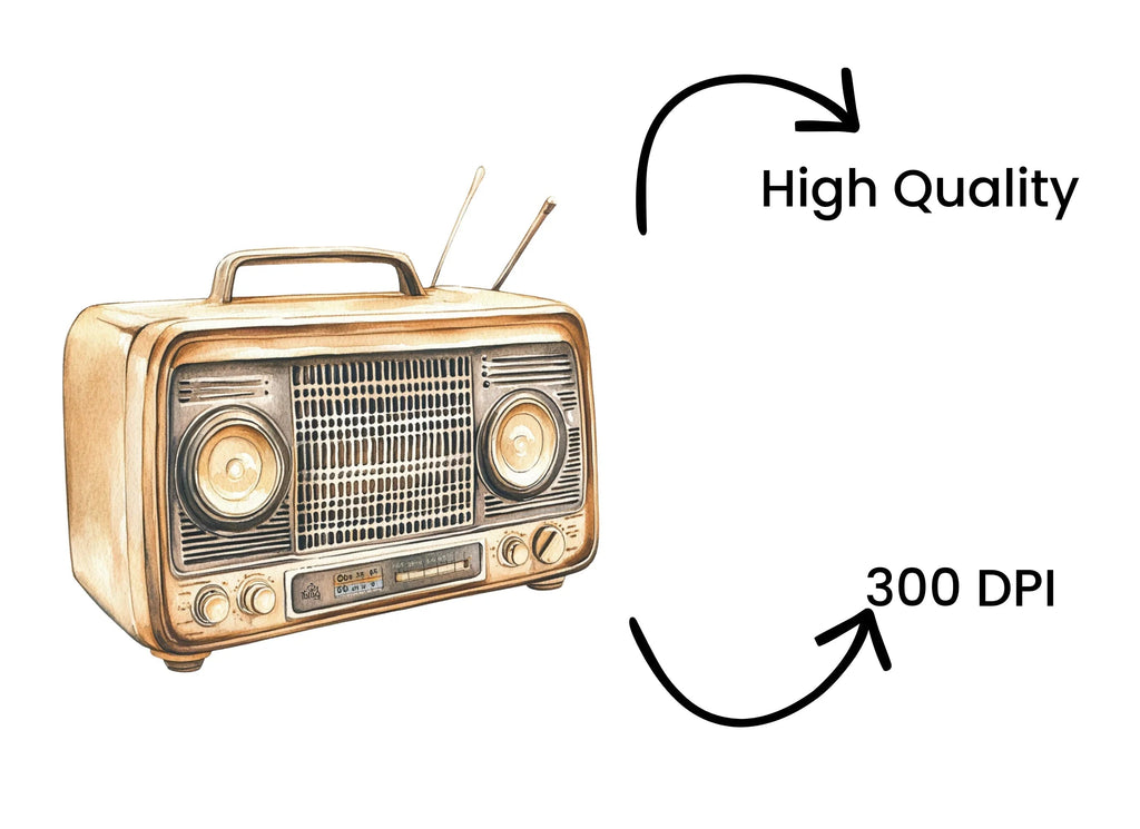 Retro Radio Receiver Clipart Bundle