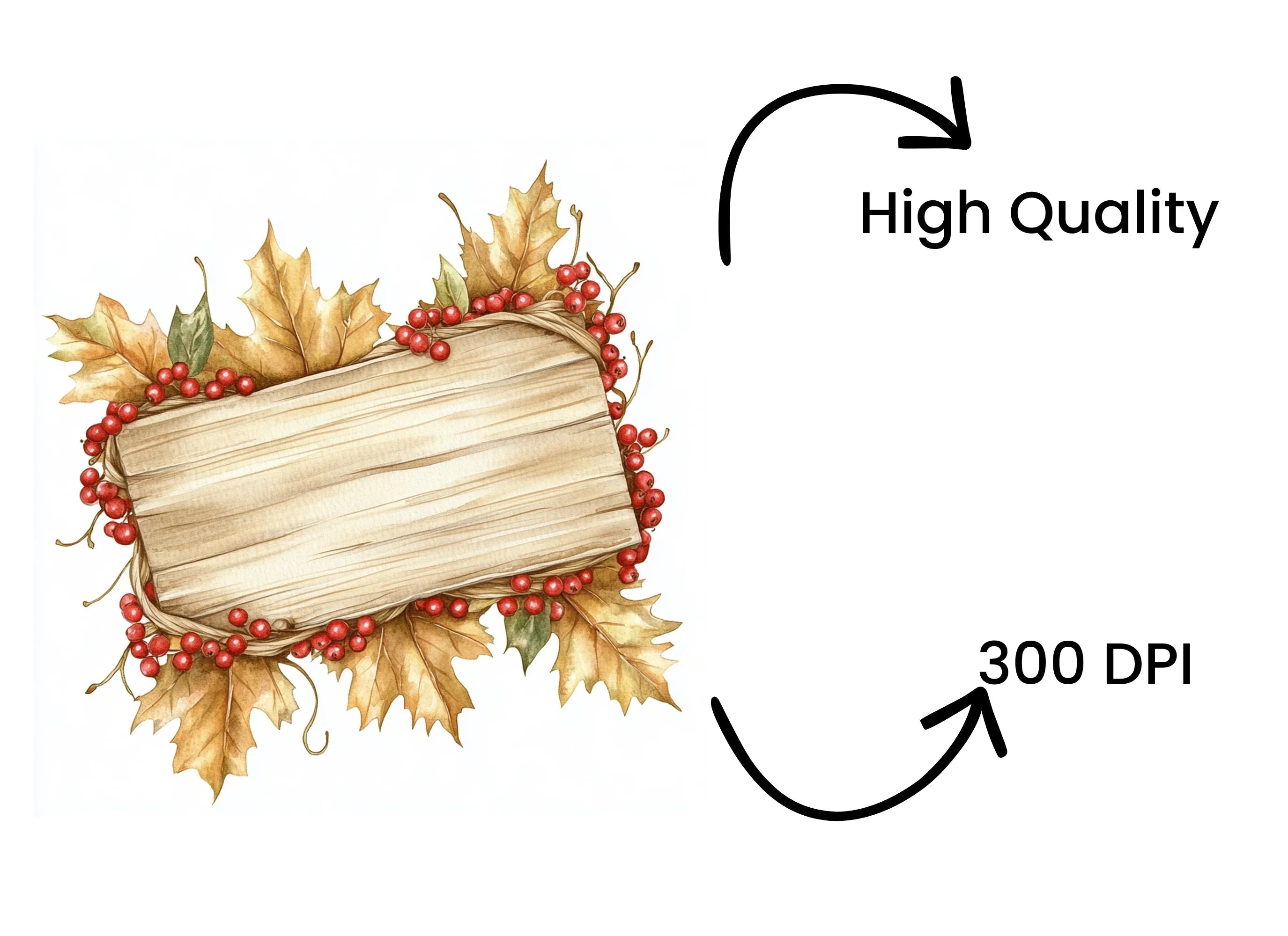 Autumn Wood Sign Clipart Bundle