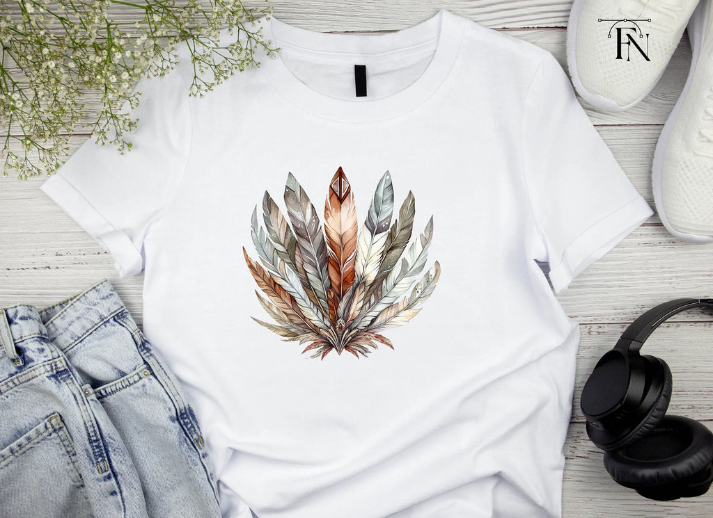 Earthy Toned Feather Headdress Clipart Bundle